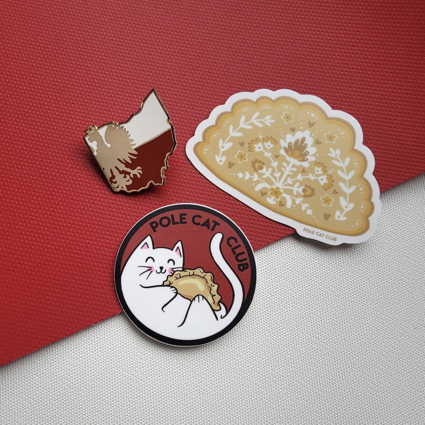 Pretty Pierogi Sticker Polish Folk Art Design Waterproof and Dyngus Day Ready Food Art Scandinavian Sticker