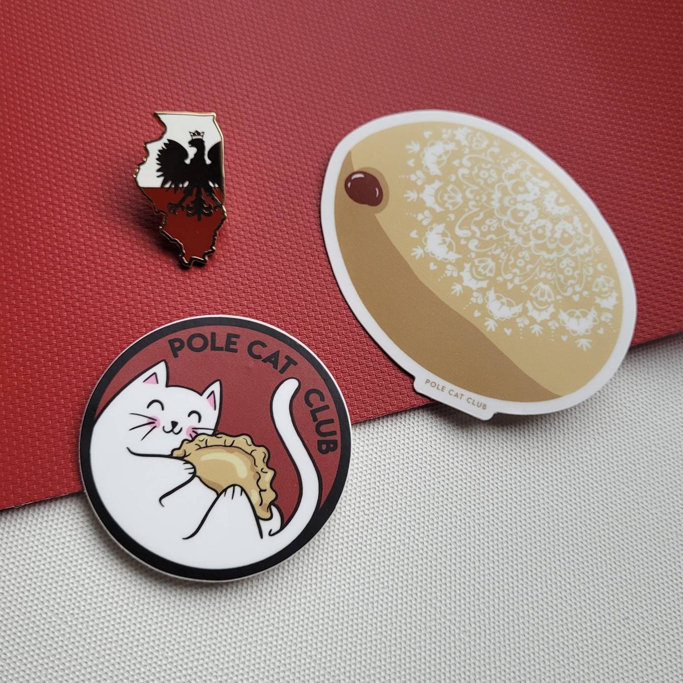 Polish Illinois Hard Enamel Pin • Polish Eagle Chicago Gift • Dyngus Day Lapel Pin • Polska Pride Accessory • 1.25 inch