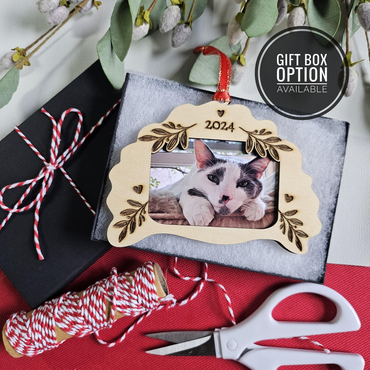 Pierogi Photo Frame Floral Ornament, Folk Art Christmas 2025, Laser Engraved Polish Gift, Custom 2x3 Picture