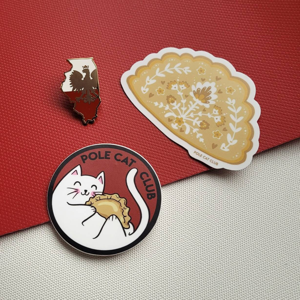 Polish Illinois Hard Enamel Pin • Polish Eagle Chicago Gift • Dyngus Day Lapel Pin • Polska Pride Accessory • 1.25 inch