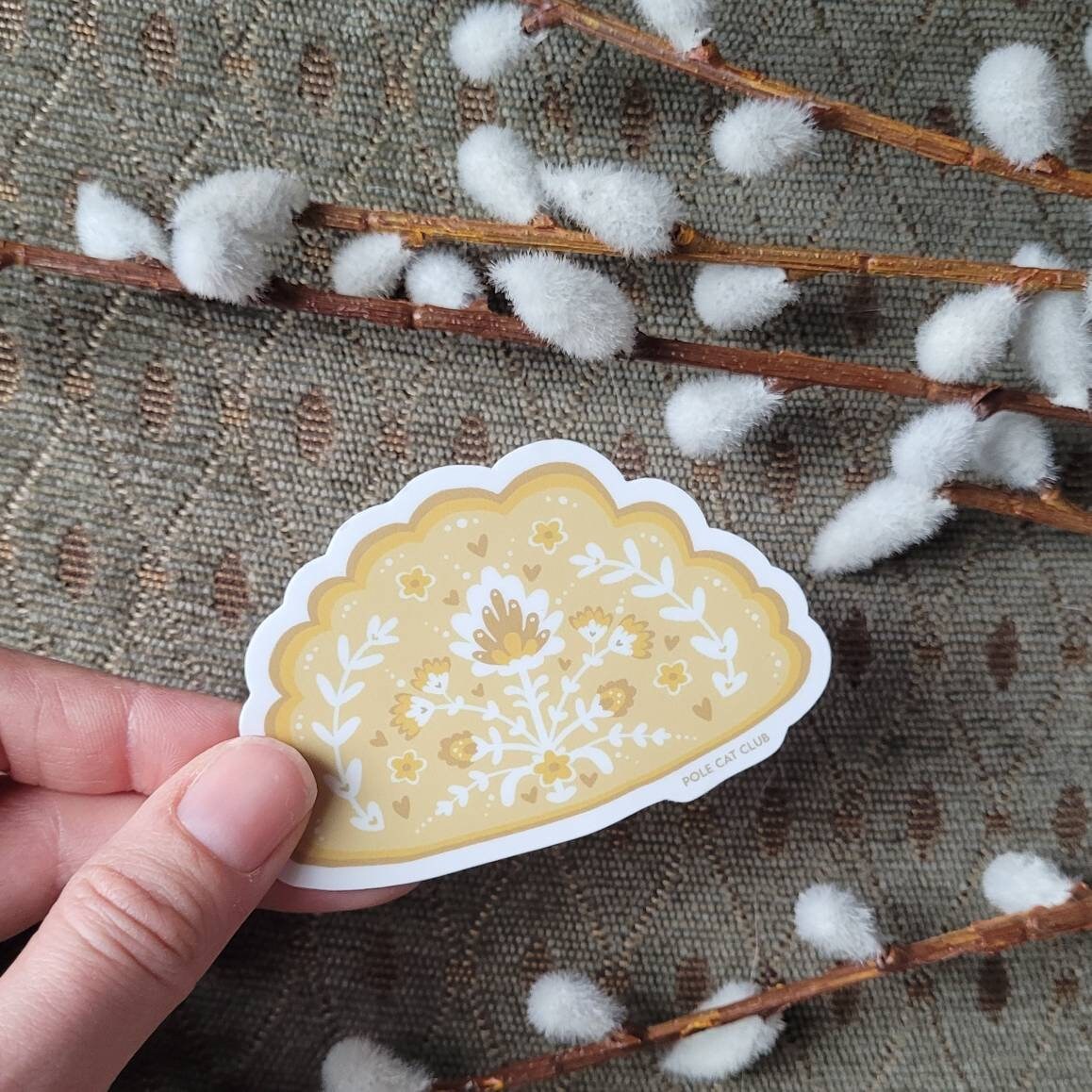 Pretty Paczki Sticker Pączki Donut Polish Folk Art Design Waterproof and Dyngus Day Ready Food Art Scandinavian Sticker Gift