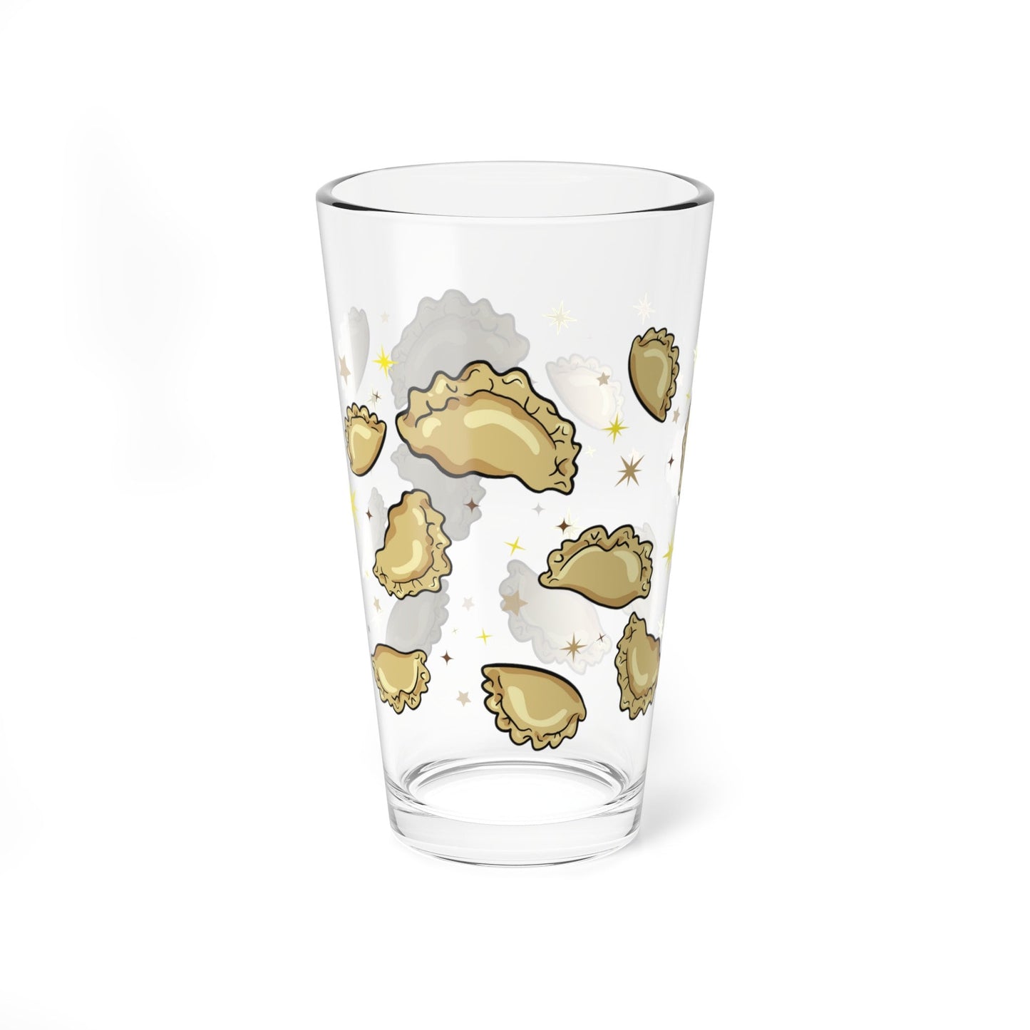 Pierogi & Stars Beer pint glass with Pierogi  Polish Ukrainian Russian Polska Gift Bar Dyngus Day 16oz