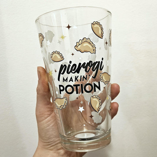 Pierogi Making Potion Pint Glass – Dumpling Lover Barware, Polish Foodie Gift