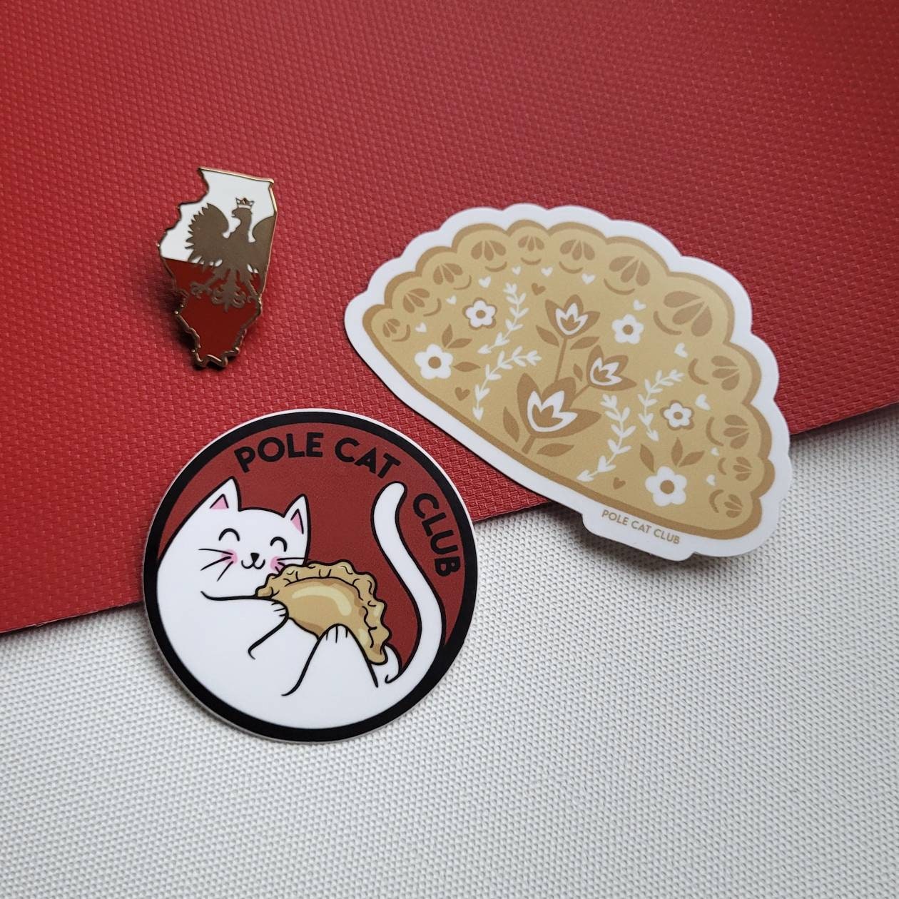 Pretty Pierogi Sticker Polish Folk Art Design Waterproof and Dyngus Day Ready Food Art Scandinavian Sticker