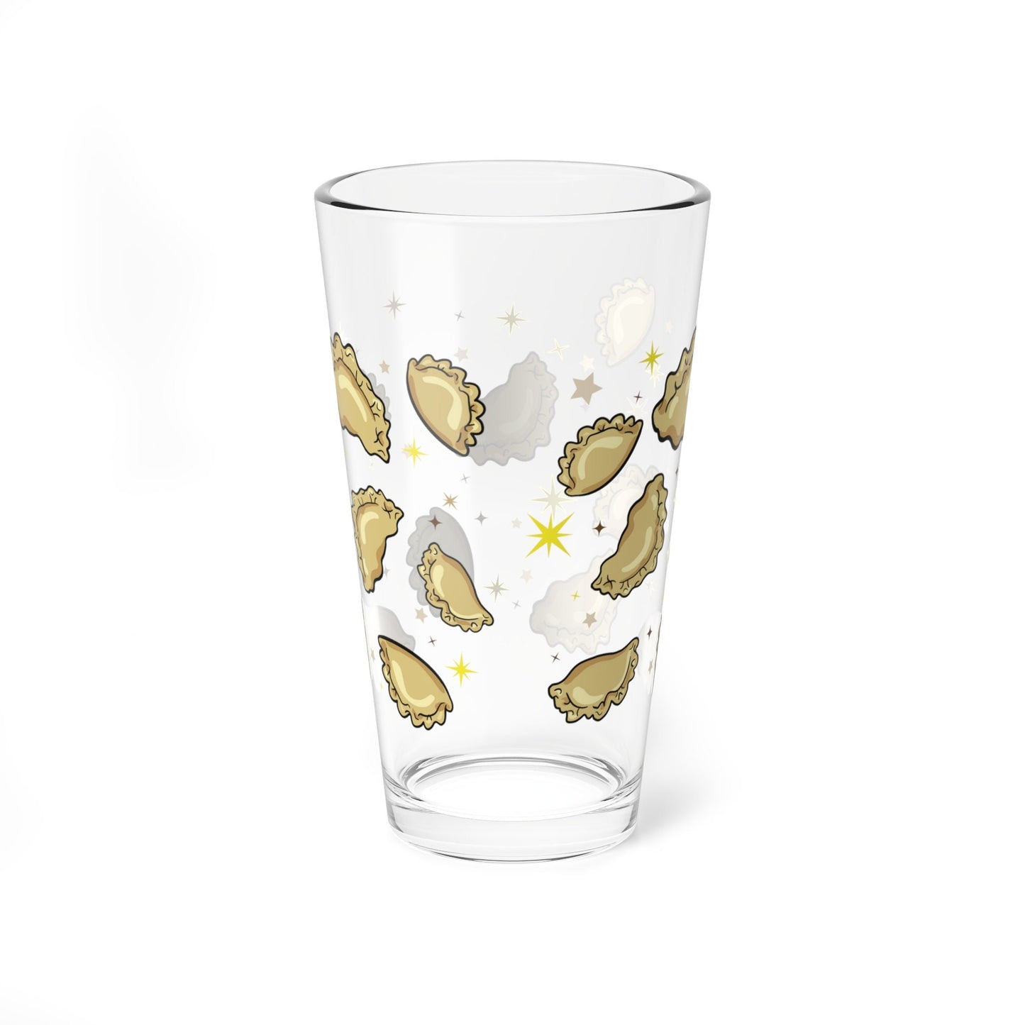 Pierogi & Stars Beer pint glass with Pierogi  Polish Ukrainian Russian Polska Gift Bar Dyngus Day 16oz