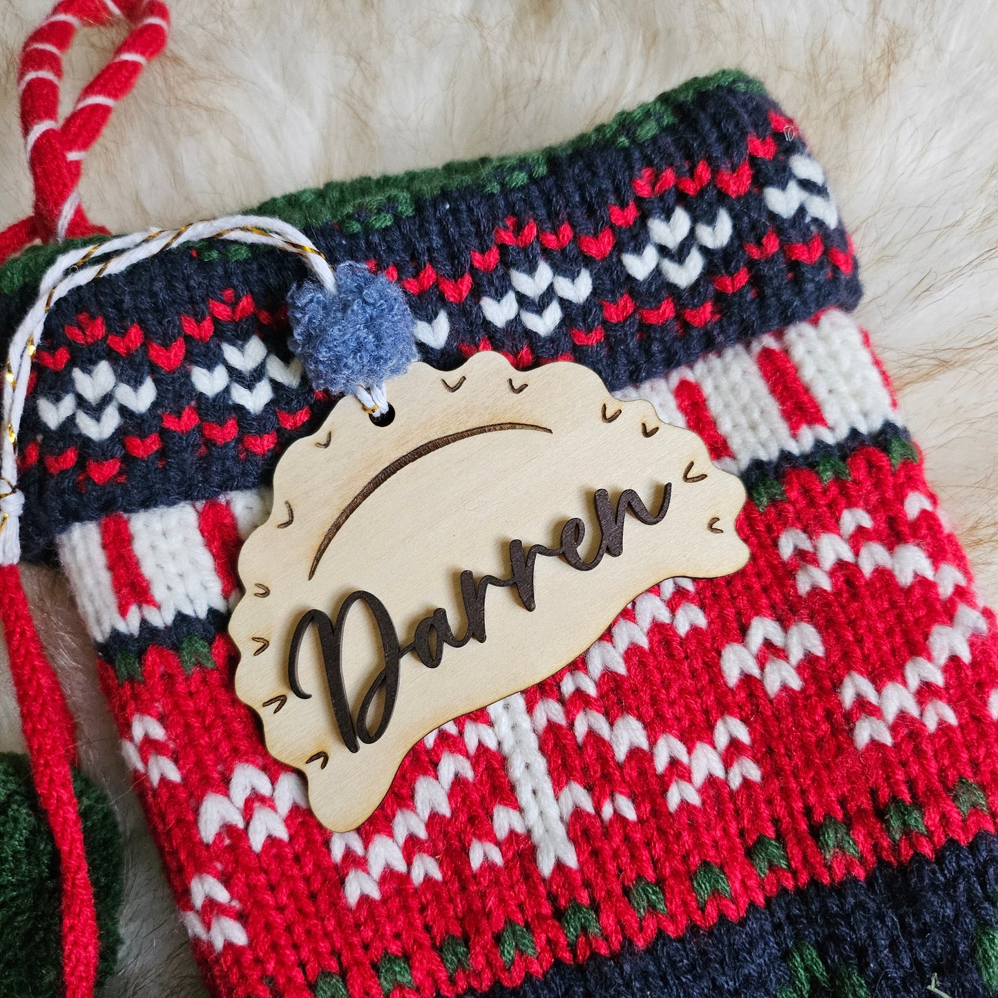 Custom Pierogi Name Tag • Personalized Birch Wood Ornament • Polish Christmas Stocking Name • Laser Engraved Pierogi Gift • Dumpling Gift
