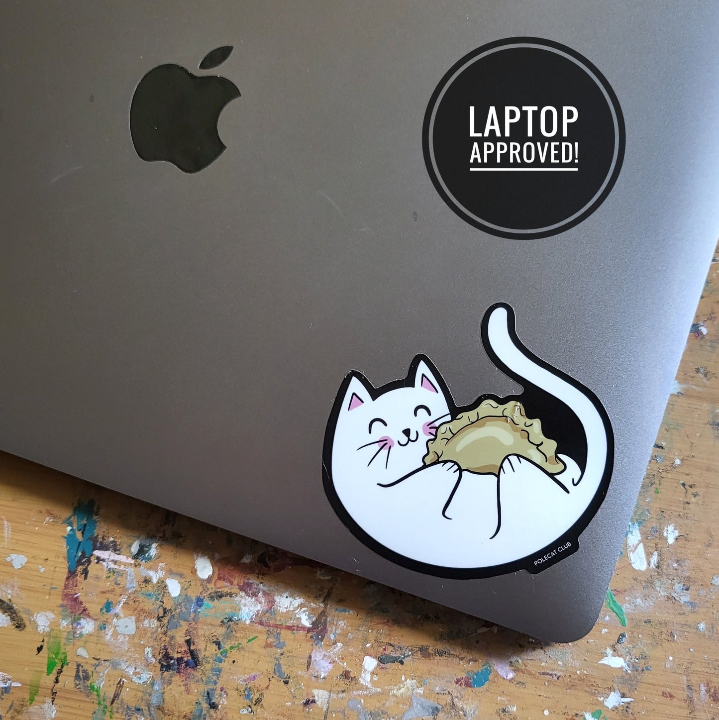 Cat Pierogi Sticker • Polish Folk Art Waterproof Decal • Dyngus Day Kitty Vinyl Sticker • Pole Cat Club Logo